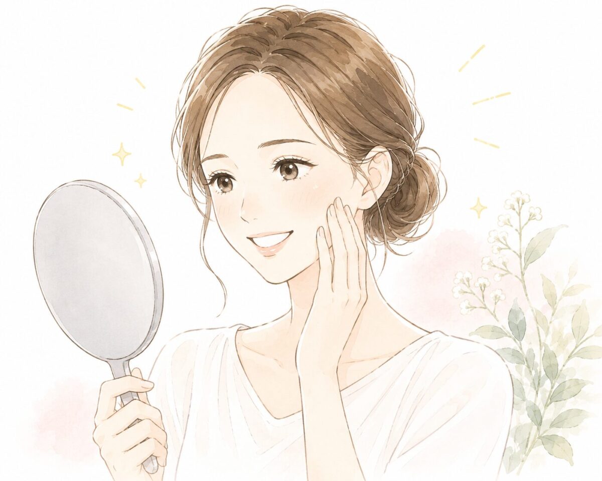 余白が治って喜んでいる女性